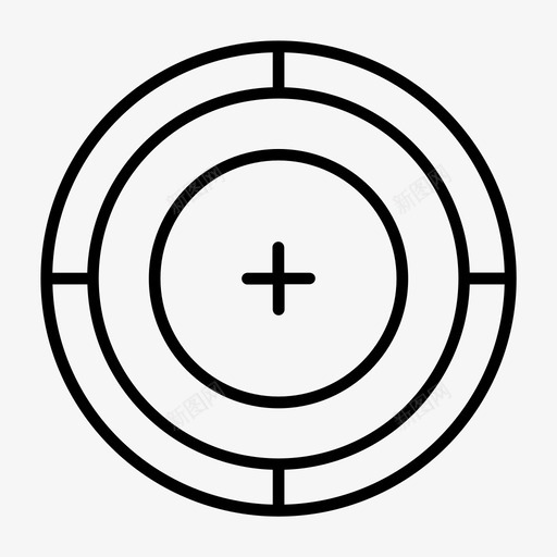 目标瞄准聚焦图标svg_新图网 https://ixintu.com 射击 用户界面轮廓 目标 瞄准 聚焦