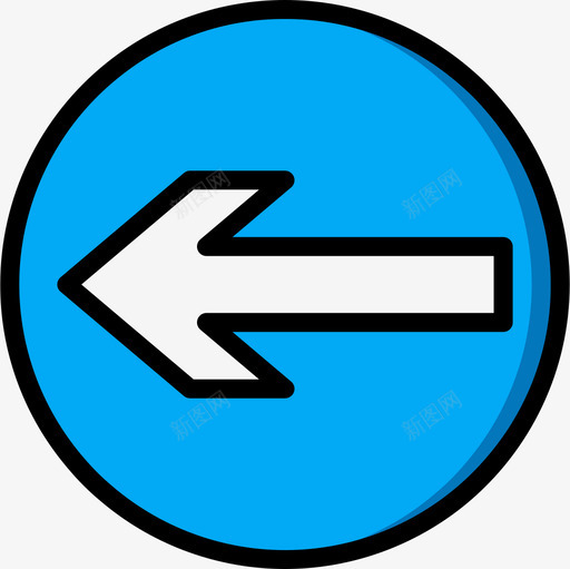 左转英国5号路标线形颜色图标svg_新图网 https://ixintu.com 左转 线形颜色 英国5号路标