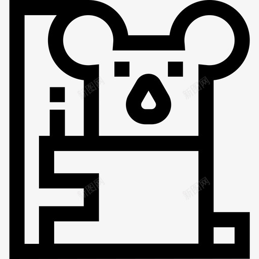 KoalaAustralia18线性图标svg_新图网 https://ixintu.com Australia Koala 线性