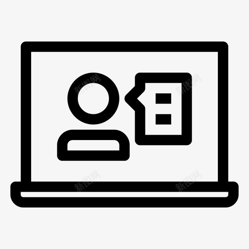 交谈交流笔记本电脑图标svg_新图网 https://ixintu.com 交流 交谈 商务 演讲 电脑 笔记本 视频 通话