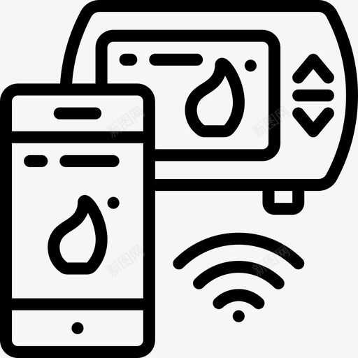线性加热恒温器图标svg_新图网 https://ixintu.com 线性加热恒温器