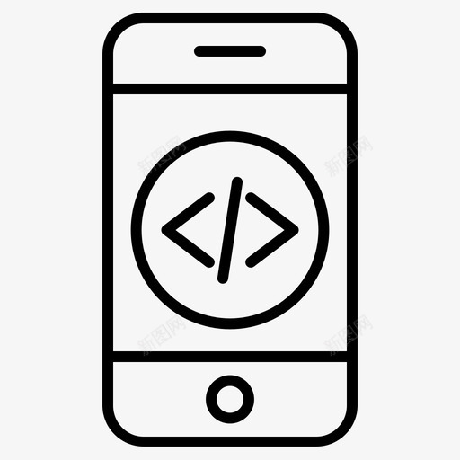 移动编码开发图标svg_新图网 https://ixintu.com 开发 移动 编码 软件