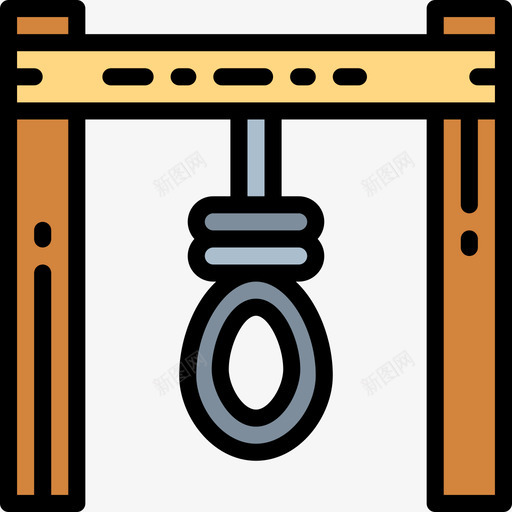 绞刑架牛仔9线性颜色图标svg_新图网 https://ixintu.com 上吊绳 牛仔 线性 绞刑架 颜色