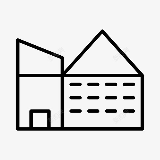 工厂建筑制造图标svg_新图网 https://ixintu.com 制造 工厂 废料 建筑 轮廓