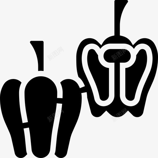 甜椒健康食品17字形图标svg_新图网 https://ixintu.com 健康食品 字形 甜椒
