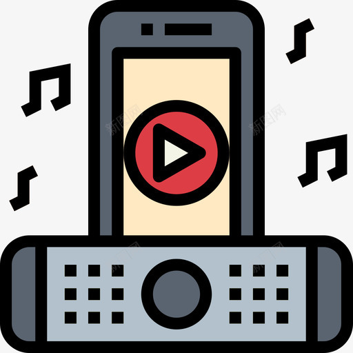 音频智能手机8线性颜色图标svg_新图网 https://ixintu.com 手机 智能 线性 音频 颜色