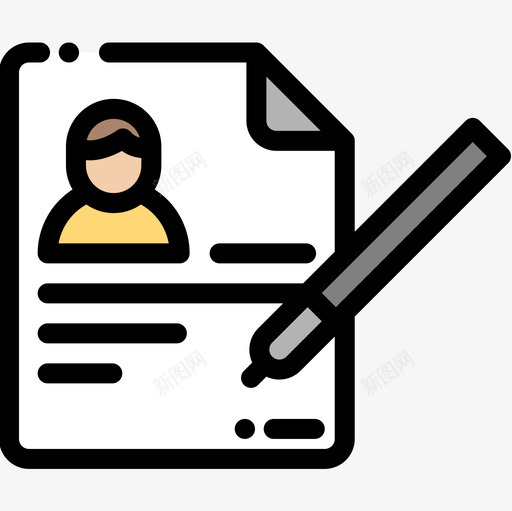 合同雇佣19线性颜色图标svg_新图网 https://ixintu.com 合同 线性 雇佣 颜色