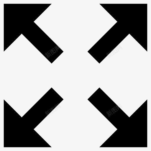 全屏箭头展开图标svg_新图网 https://ixintu.com 全屏 展开 打开 最大化 箭头