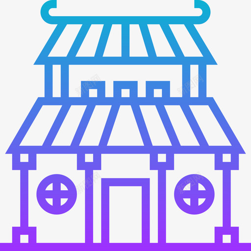 神社农历新年二十六梯度图标svg_新图网 https://ixintu.com 农历新年二十六 梯度 神社