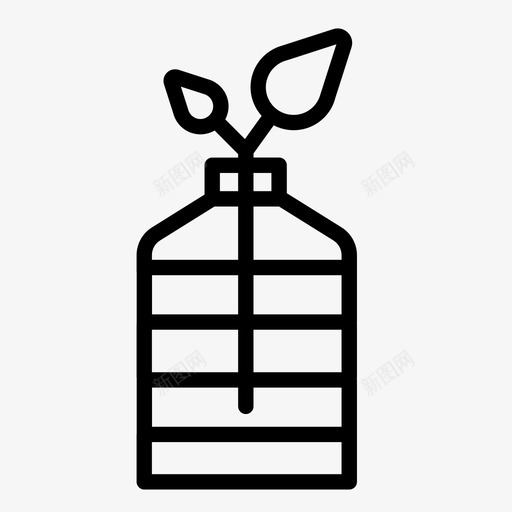 再利用瓶子植物图标svg_新图网 https://ixintu.com 再利用 回收 塑料瓶 植物 瓶子
