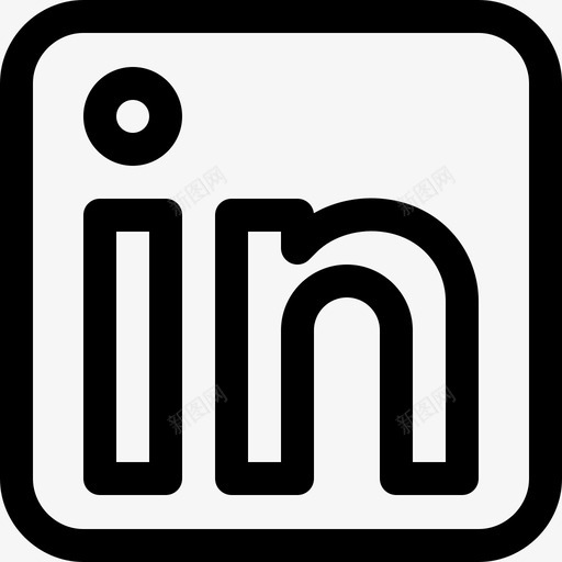 Linkedin社交媒体徽标5线性图标svg_新图网 https://ixintu.com Linkedin 社交媒体徽标5 线性