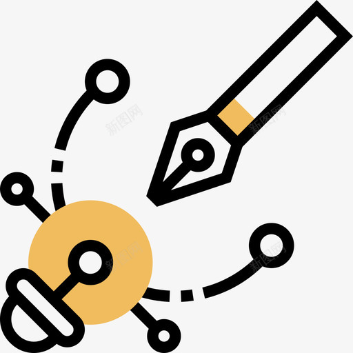 灯泡图形工具11黄色阴影图标svg_新图网 https://ixintu.com 图形设计工具11 灯泡 黄色阴影