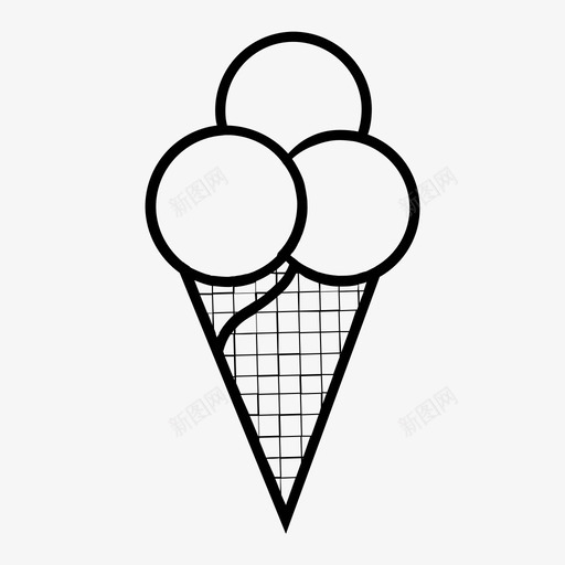 冰激凌夏日阳光图标svg_新图网 https://ixintu.com 冰激凌 夏日 甜蜜 阳光