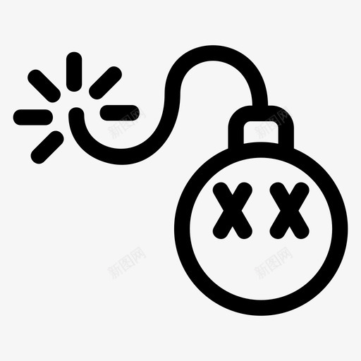 炸弹攻击危险图标svg_新图网 https://ixintu.com 危险 攻击 武器 灯芯 炸弹 爆炸