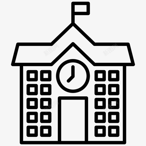 学校建筑学院图标svg_新图网 https://ixintu.com 大学 学习线图标 学校 学院 建筑