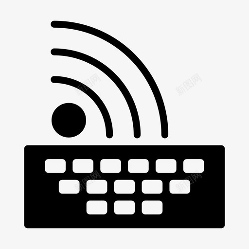键盘无线键盘类型图标svg_新图网 https://ixintu.com 作品 字形 打字 技术 无线 类型 营销 键盘