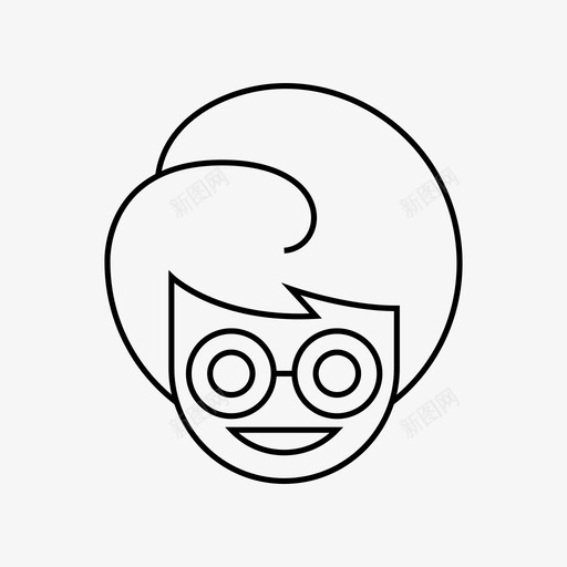 书呆子孩子性格图标svg_新图网 https://ixintu.com 书呆子 孩子 性格 面孔
