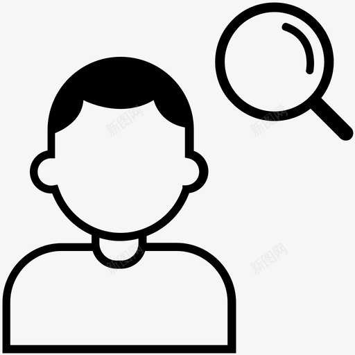 求职商务招聘员工图标svg_新图网 https://ixintu.com 办公室 员工 商务 招聘 搜索 放大镜 求职 用户