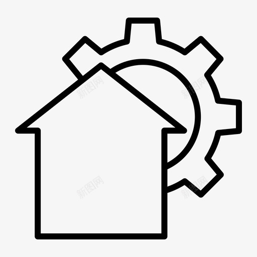服务住宅物业图标svg_新图网 https://ixintu.com 住宅 房地产 服务 物业 设置