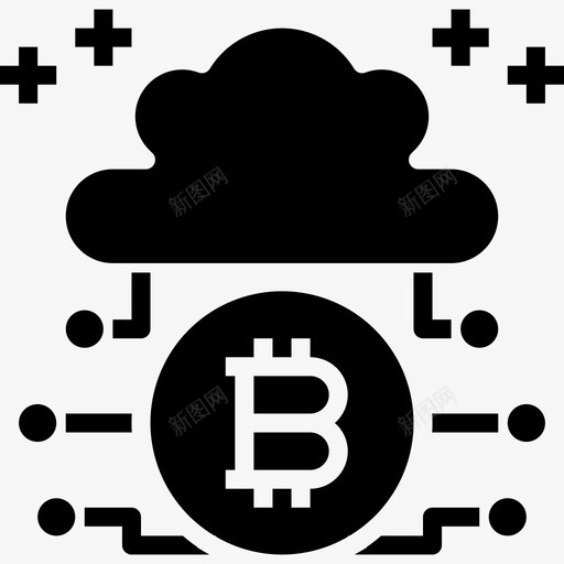 云加密货币55实心图标svg_新图网 https://ixintu.com 加密 实心 货币