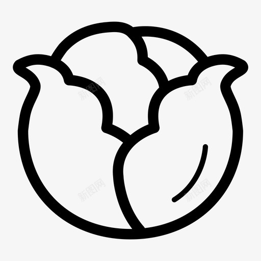 卷心菜食品新鲜图标svg_新图网 https://ixintu.com 健康 卷心菜 新鲜 有机 蔬菜 食品
