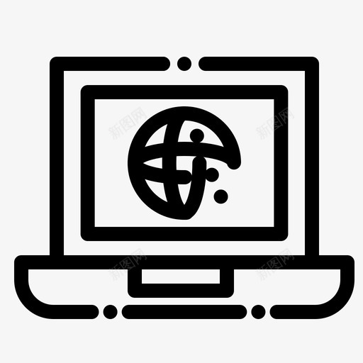 笔记本电脑地球仪互联网图标svg_新图网 https://ixintu.com 世界 互联网 地球仪 媒体 电脑 社交 笔记本 网络