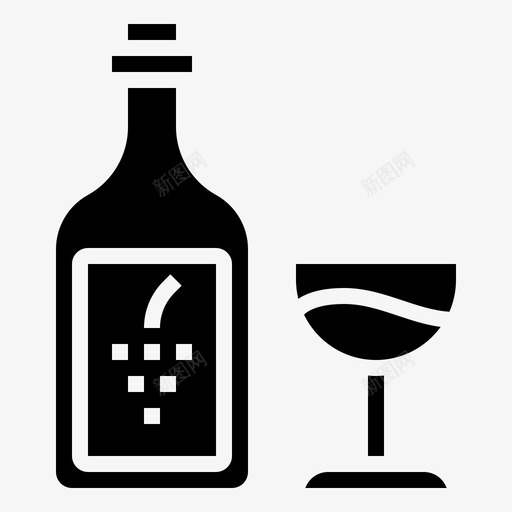 葡萄酒饮料瓶子图标svg_新图网 https://ixintu.com 瓶子 葡萄 葡萄酒 西班牙符号 饮料