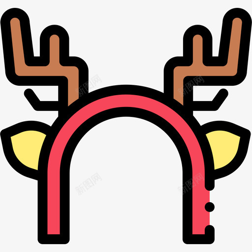 鹿角圣诞131线性颜色图标svg_新图网 https://ixintu.com 圣诞 线性 颜色 鹿角