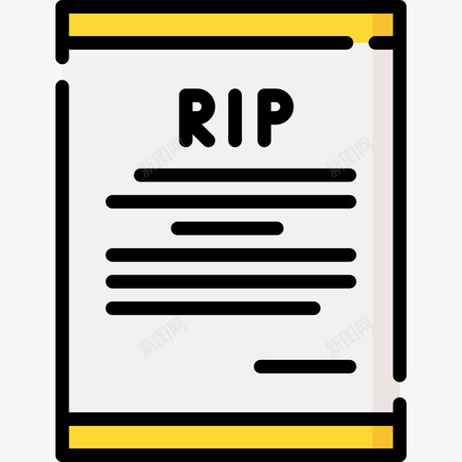 死亡证明葬礼27直线颜色图标svg_新图网 https://ixintu.com 死亡 死亡证 直线 葬礼 证明 颜色