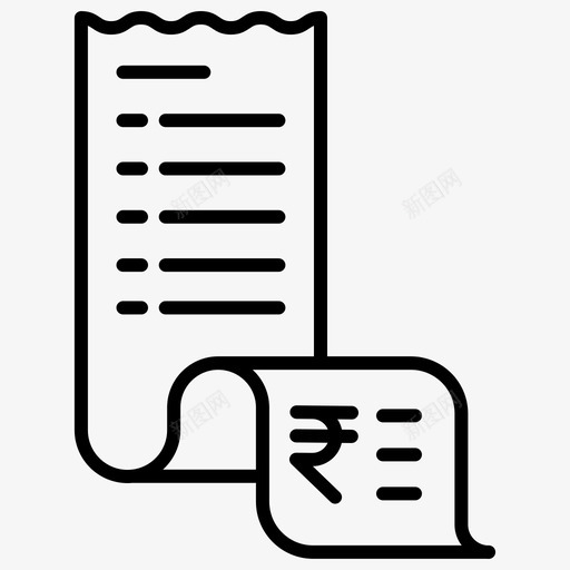 卢比账单发票图标svg_新图网 https://ixintu.com 付款 卢比 发票 收据 账单