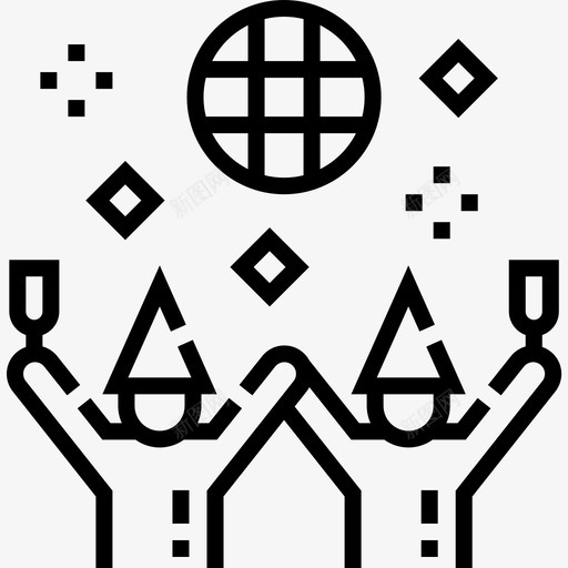 派对派对和庆祝活动2直系图标svg_新图网 https://ixintu.com 庆祝活动 派对 直系