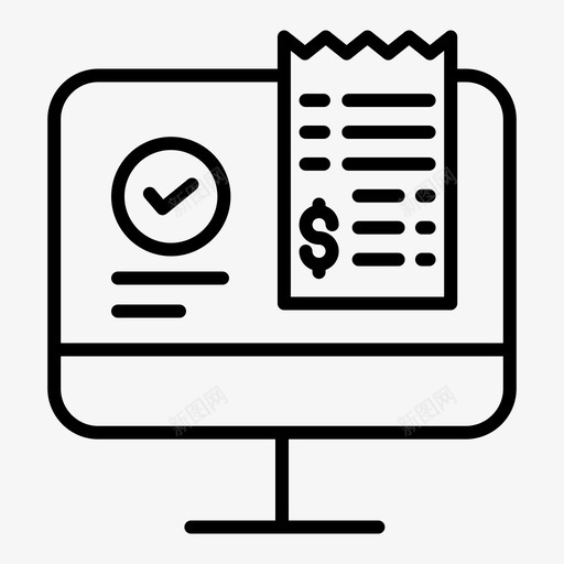 在线已批准帐单图标svg_新图网 https://ixintu.com 付款 发票 在线 帐单 批准 收据