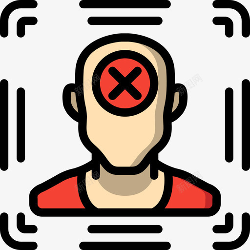 面部识别生物识别5线性颜色图标svg_新图网 https://ixintu.com 生物识别 线性 识别 面部 颜色