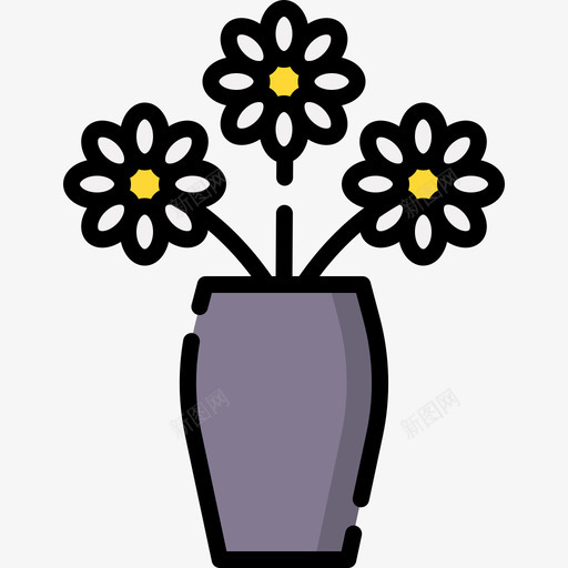 花葬礼27线状颜色图标svg_新图网 https://ixintu.com 线状 葬礼 颜色