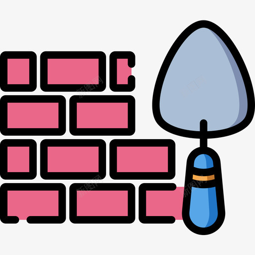 砖建筑20线颜色图标svg_新图网 https://ixintu.com 建筑 颜色