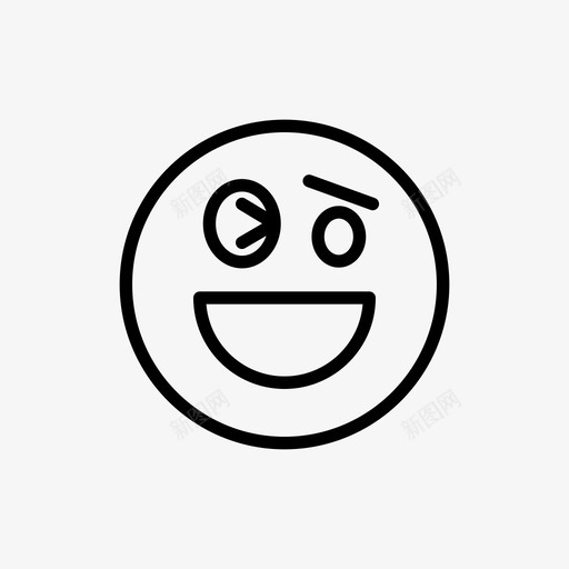 眨眼厚脸皮表情图标svg_新图网 https://ixintu.com 厚脸皮 情绪 眨眼 表情