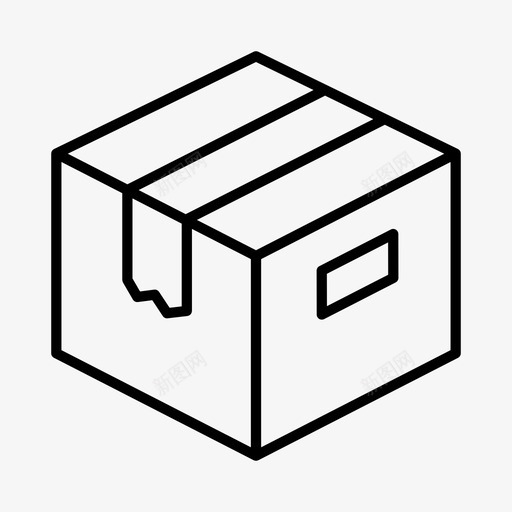 瓦楞纸箱3d箱箱图标svg_新图网 https://ixintu.com 3d 包装 物流 瓦楞纸箱 装运