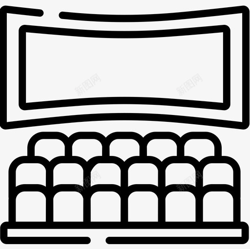 电影院放映5线性图标svg_新图网 https://ixintu.com 放映5 电影院 线性
