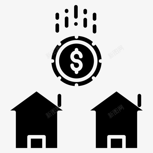 钱房子投资图标svg_新图网 https://ixintu.com 房地产 房子 投资 财产 钱