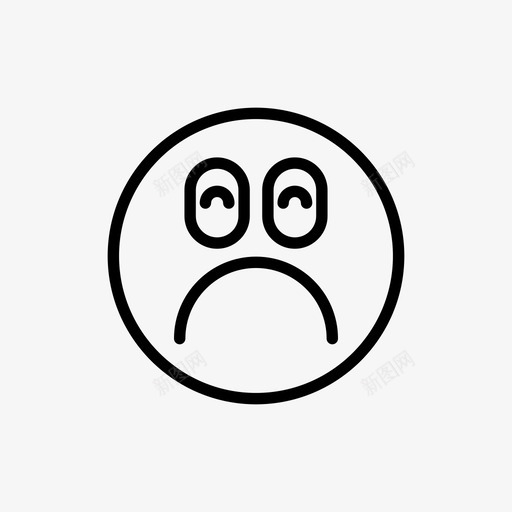 情绪化表情悲伤图标svg_新图网 https://ixintu.com 悲伤 情绪化 担心 表情