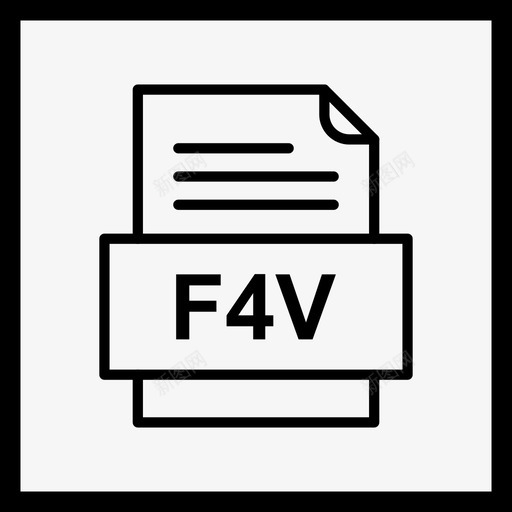 f4v文件文件图标文件类型格式svg_新图网 https://ixintu.com 41种 f4v 图标 文件 格式 类型