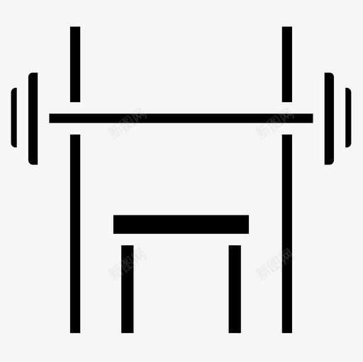 卧推健身75实心图标svg_新图网 https://ixintu.com 健身 卧推 实心