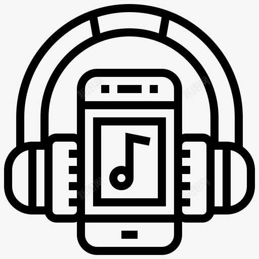 收音机音频耳机图标svg_新图网 https://ixintu.com SmartponeApplicationsLine 收音机 歌曲 耳机 音乐 音频