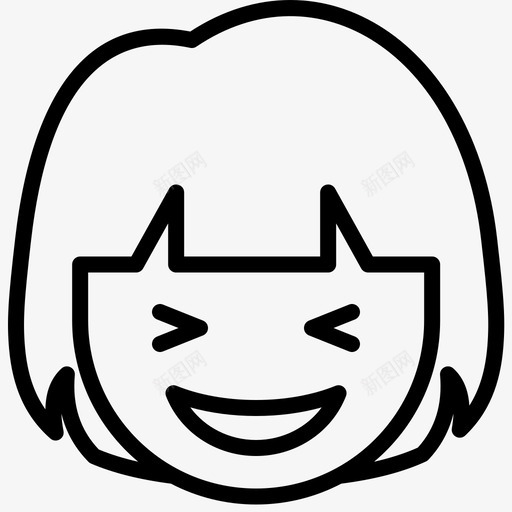 退出表情脸图标svg_新图网 https://ixintu.com 女孩 表情 轮廓 退出