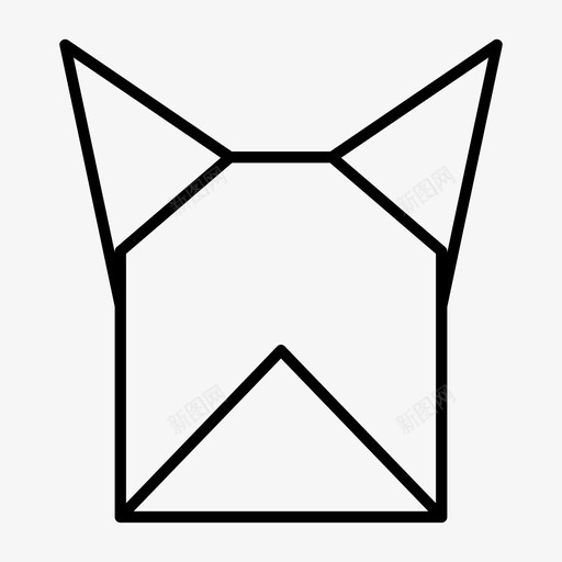 折纸波士顿折纸狗折纸动物图标svg_新图网 https://ixintu.com 折纸动物 折纸波士顿 折纸狗