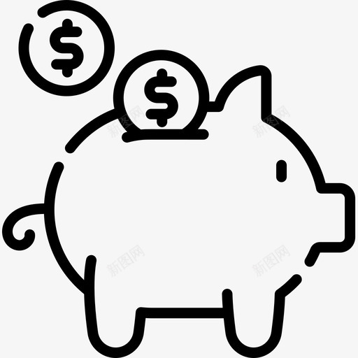 储蓄罐零售价10直线型图标svg_新图网 https://ixintu.com 储蓄罐 直线 线型 零售价