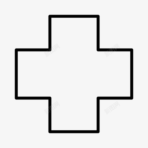 十字几何加号图标svg_新图网 https://ixintu.com 几何 加号 十字 形状 符号