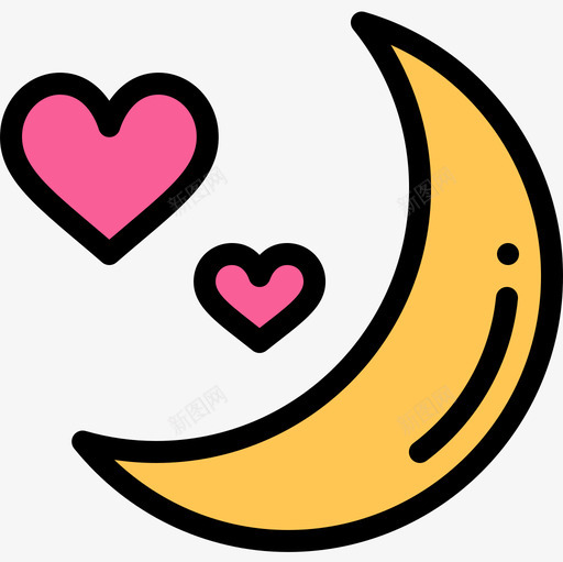 夜晚情人节第55天线性颜色图标svg_新图网 https://ixintu.com 夜晚 情人节第55天 线性颜色