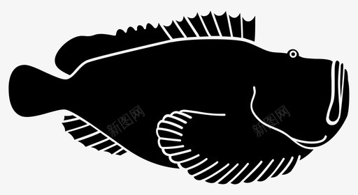 石鱼海洋礁石图标svg_新图网 https://ixintu.com 水生 海洋 生物 石鱼 礁石