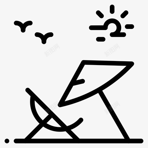 度假休闲放松图标svg_新图网 https://ixintu.com 休闲 夏天 度假 放松 海滩 雨伞